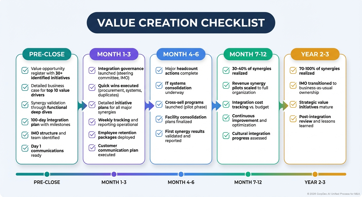 Value Creation Checklist - Visual Overview