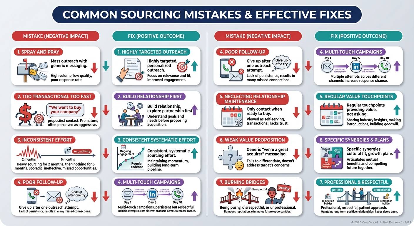 Common Sourcing Mistakes - Visual Overview