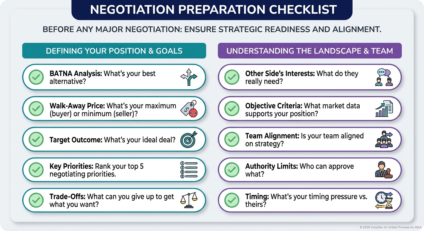 Negotiation Preparation Checklist - Visual Overview