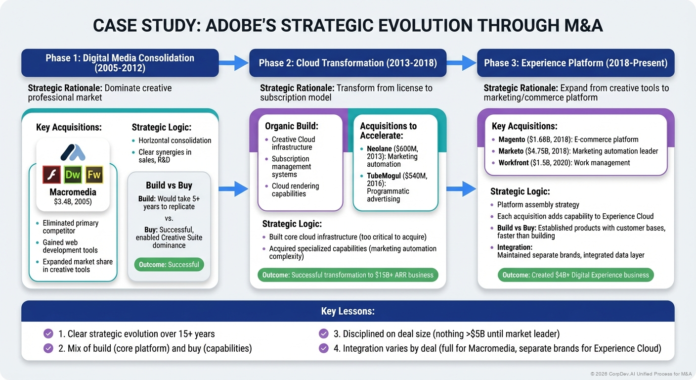 Case Study: Adobe's Strategic Evolution Through M&A - Visual Overview